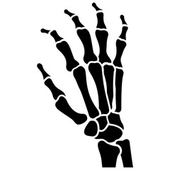 
An opened skeleton hand with deadly fingers 

