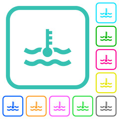 Engine coolant temperature indicator vivid colored flat icons