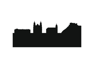 Fototapeta premium Salzburg city skyline in Austria. 