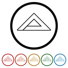 Letter A Logo Design ring icon, color set