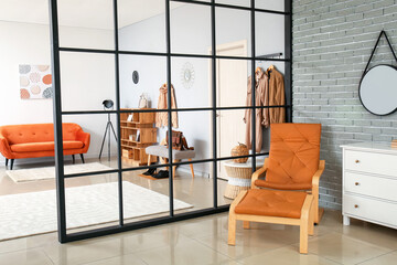 Stylish interior of modern hallway