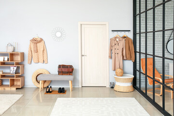 Stylish interior of modern hallway