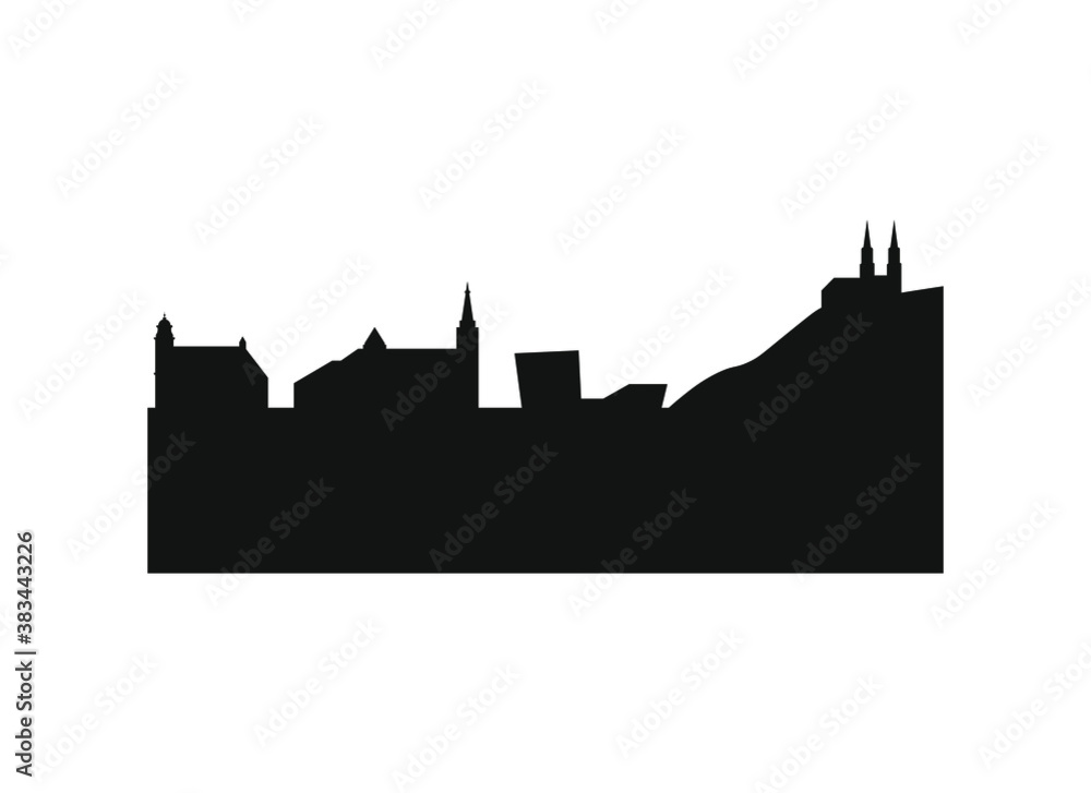 Wall mural Linz city skyline in Austria. 