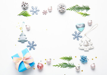 Beautiful New Year composition on white background
