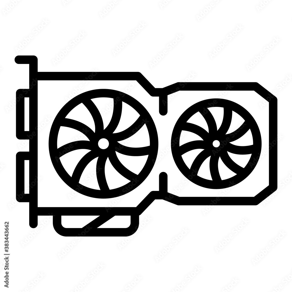 Poster computer video card icon. outline computer video card vector icon for web design isolated on white b