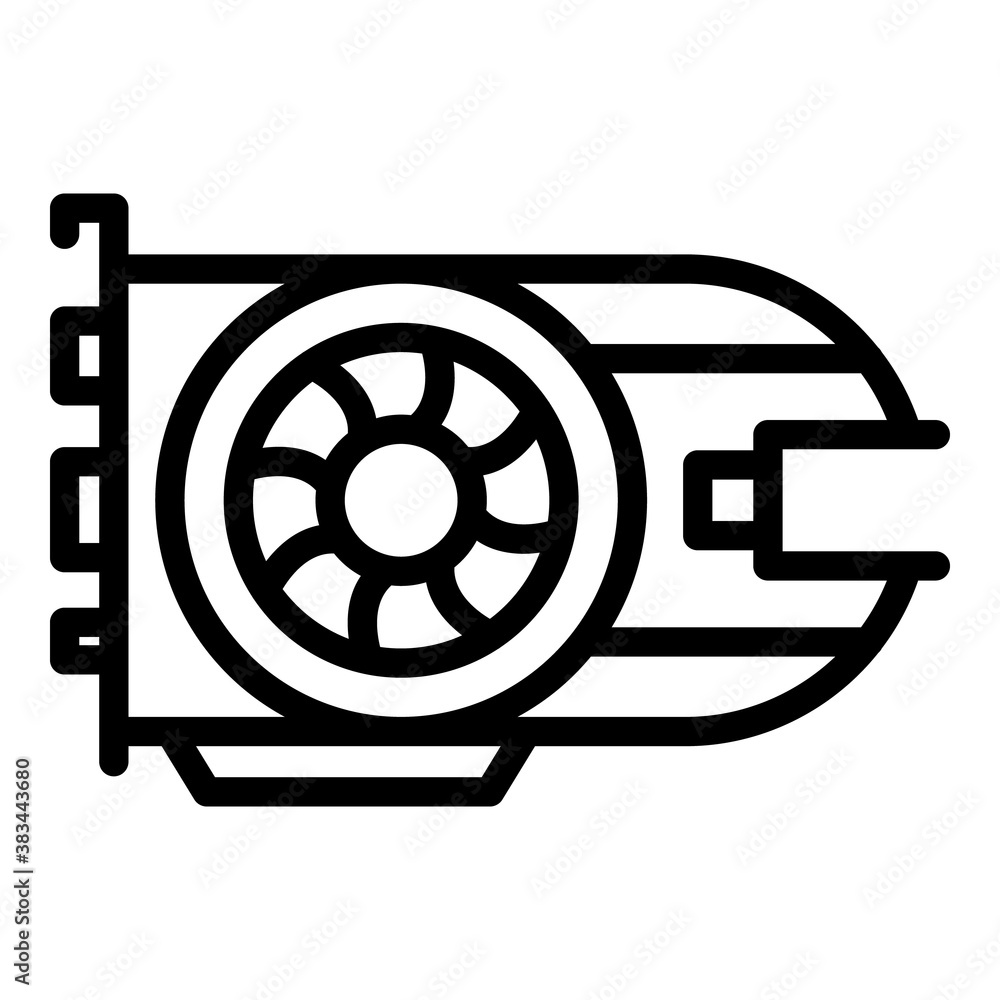 Aufkleber integrated gpu icon. outline integrated gpu vector icon for web design isolated on white background
