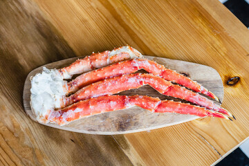 Crab claws, for preparing seafood dishes, soups and salads, frozen food, food and cooking