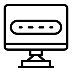 Computer monitor icon. Outline computer monitor vector icon for web design isolated on white background