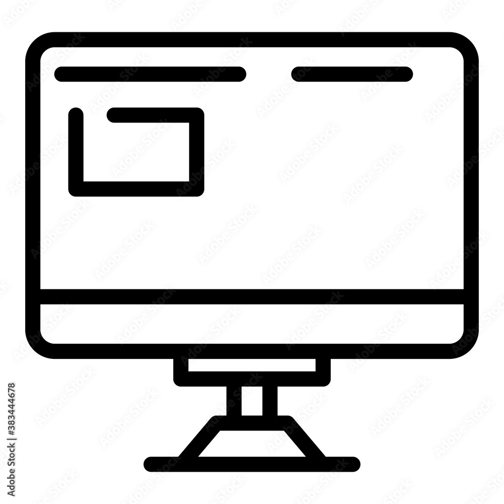Aufkleber office monitor icon. outline office monitor vector icon for web design isolated on white background