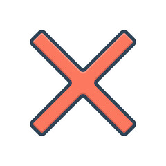 Color illustration icon for multiplied
