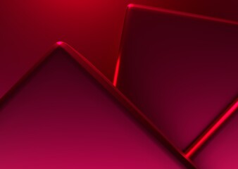 Abstract of red surface product template. 3D rendering
