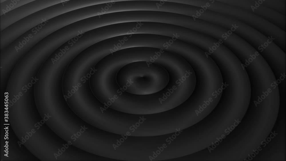 Poster abstract template with animation of dark circular waves