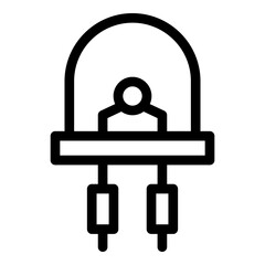 Power diode icon. Outline power diode vector icon for web design isolated on white background