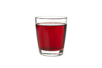 Glass of pomegranate juice isolated on white background