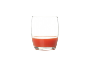 Glass of strawberry juice isolated on white background