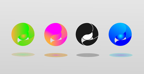 Set 3d circle logo for bussiness, company, building and any more