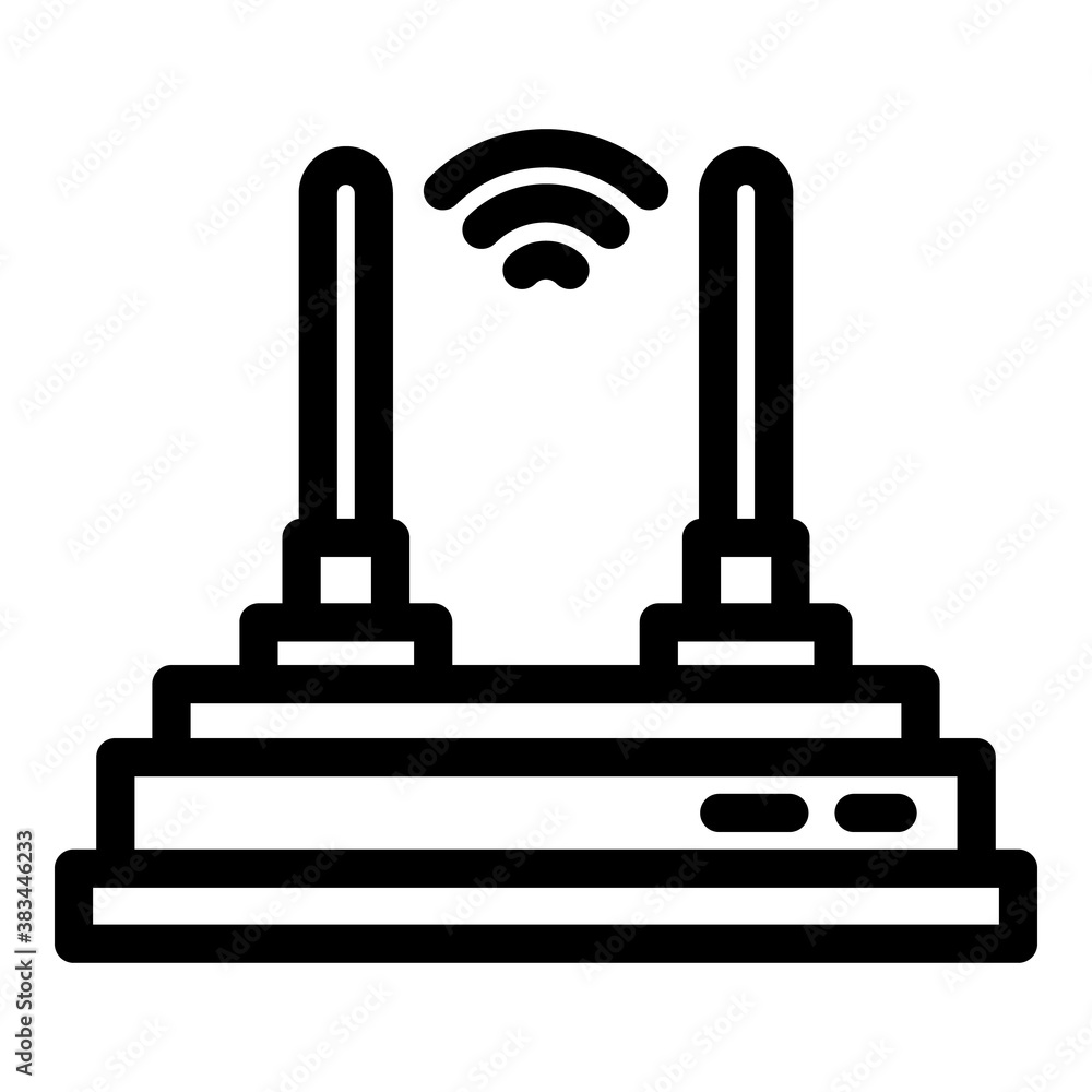 Poster router icon. outline router vector icon for web design isolated on white background