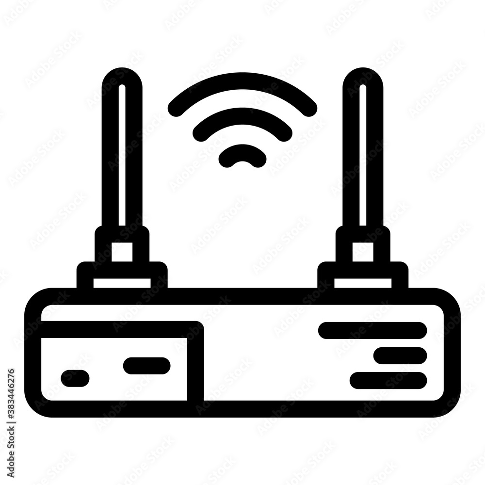 Poster internet router icon. outline internet router vector icon for web design isolated on white backgroun