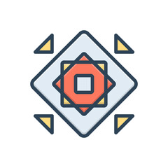 Color illustration icon for modularize