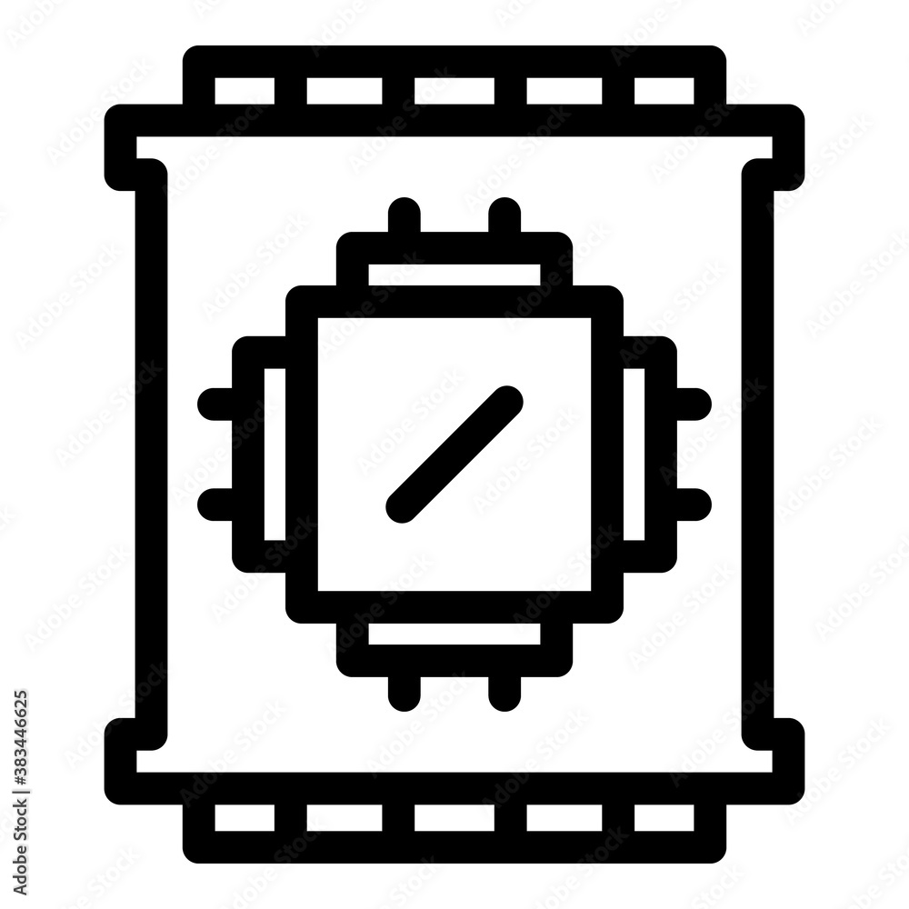 Poster computer processor icon. outline computer processor vector icon for web design isolated on white bac