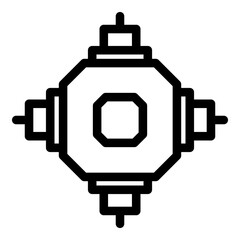 Cpu icon. Outline cpu vector icon for web design isolated on white background