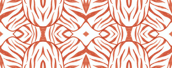 Seamless Stripes Ornament. Coral Abstract Cheetah 