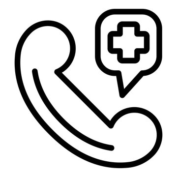 Call doctor icon. Outline call doctor vector icon for web design isolated on white background
