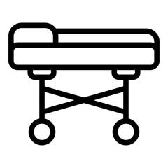 Medical bed icon. Outline medical bed vector icon for web design isolated on white background