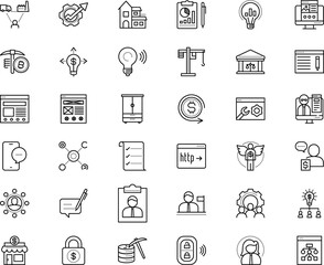business vector icon set such as: top, technical, door, net, fixed, blue, label, tower, device, inventions, avatar, challenge, container, expert, villa, buy, partner, monitoring, compliance, column