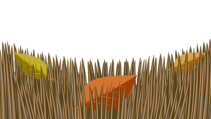 Fototapeta premium fallen tree foliage on green grass, on the lawn, isolate