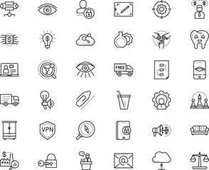 business vector icon set such as: plant, east, to, speaker, locker, programming, gadgets, stroke, newsletter, token, ecology, comic, juice, pad, supervisor, travel, style, template, contour, fastener