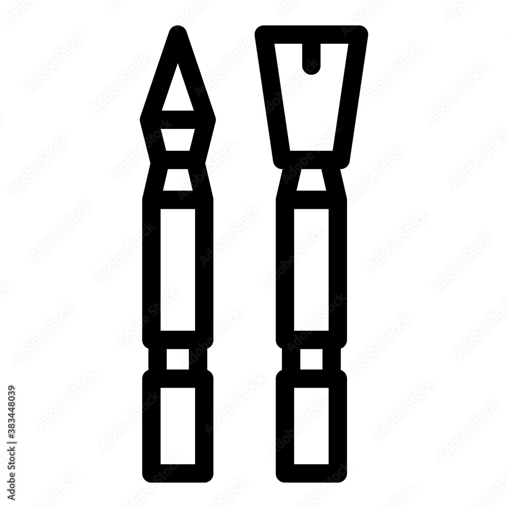 Poster pen and brush icon. outline pen and brush vector icon for web design isolated on white background
