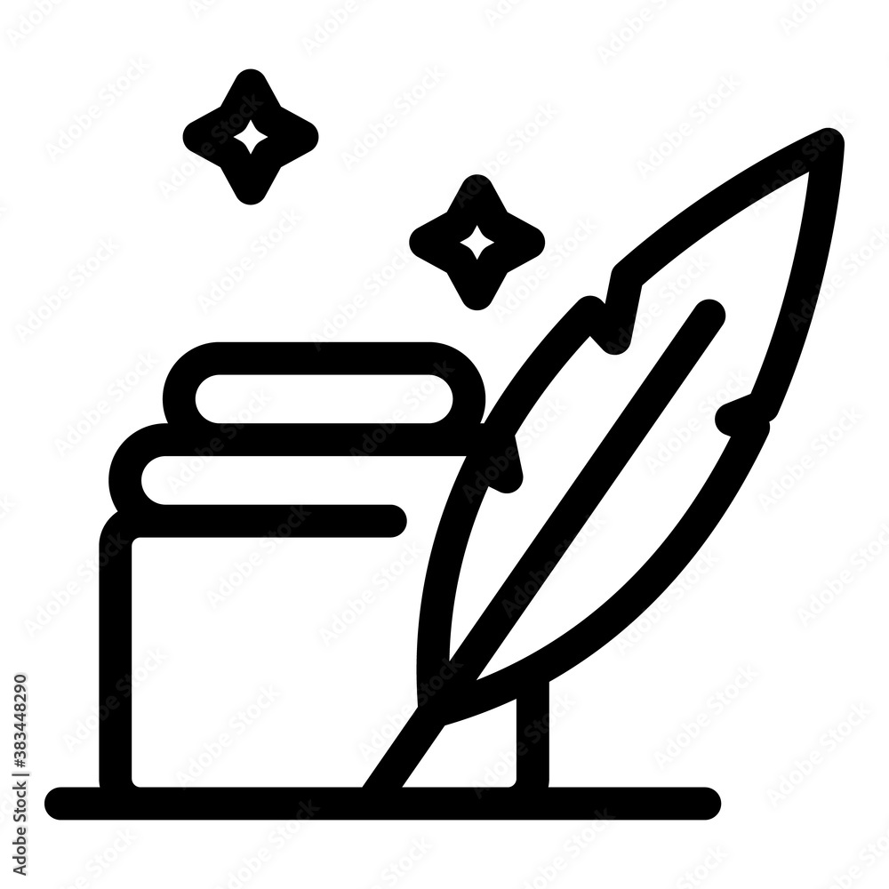 Aufkleber ink feather icon. outline ink feather vector icon for web design isolated on white background