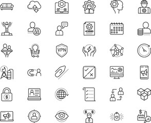 business vector icon set such as: sharing, hard hat, derrick, vision, recruitment, comfortable, clock, analytical, invoice, discussion, app, public, event, house, engineering, furniture, lamp, retail