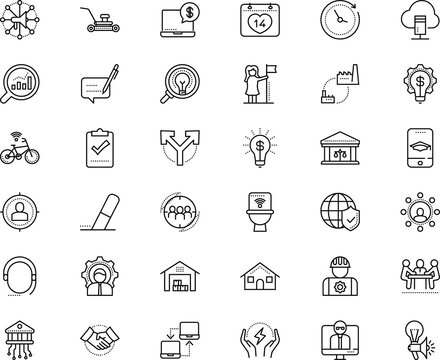business vector icon set such as: consulting, cycle, hardware, homepage, direction, countdown, sales, cartoon, businessman, advertising, task, grass, yard, secretary, year, speed, done, analysis, bar