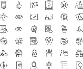 business vector icon set such as: pay per click, loudspeaker, board, follow, chatbot, orator, retail, young, stationery, power, circuit, cloud, sketch, flush, elements, online business, online job