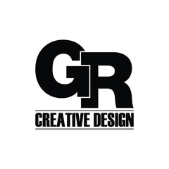 Letter GR simple logo design vector