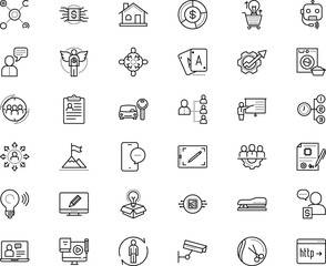 business vector icon set such as: crowd, process, resource, machine, hiring, house, research, crossroad, vegas, agenda, woman, clip, ruler, clear, browser, guard, hairdresser, period, cash