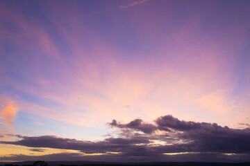 sunset in autumn, seen from Monforte de Lemos / Galicia / Spain