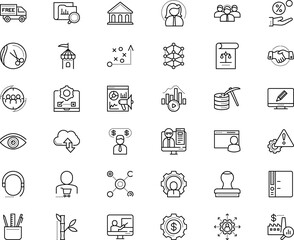 business vector icon set such as: health, assembly, users, ancient, clip, sport, barber, rich, handle, leaf, table, garden, hairdressing, courier, application, news, authority, paperwork, webmaster