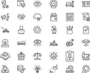 business vector icon set such as: binary, entertainment, platform, cooperation, leadership, logotype, console, storefront, lawyer, referral, advertisement, security, boutique, landscape, iris