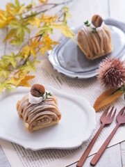 秋スイーツ モンブランでティータイム