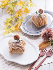 秋スイーツ モンブランでティータイム