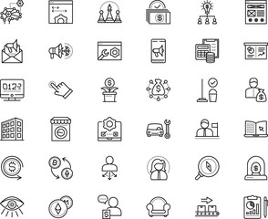 business vector icon set such as: travel, brush, usability, window, cloud, couch, label, interest, bucket, behaviour, growing, expert, system, layout, family, armchair, birth, chair, address, target