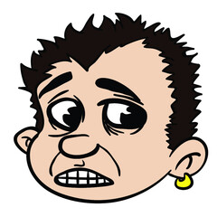 scared boy cartoon illustration