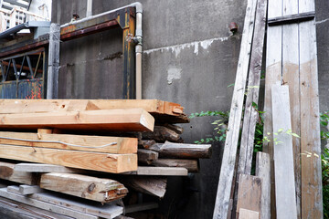 Pilled timber, firewood, 積まれた木材