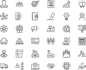 business vector icon set such as: stream, program, shake, employment, password, processing, base, drawing, migraine, stationary, bid, disease, letter, blue, invoice, justice, yes, goal, arm, danger