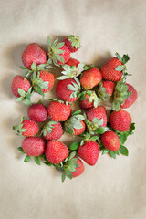 Strawberries on craft paper