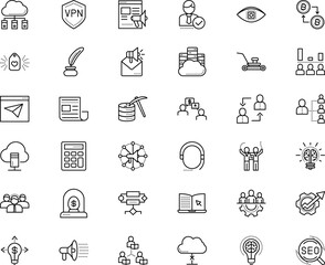 Naklejka premium business vector icon set such as: share, users, incubator, payment, egg, newspaper, business incubator, scratched, teacher, avatar, telephone, general, inkwell, financial, logic, lock, entrepreneur