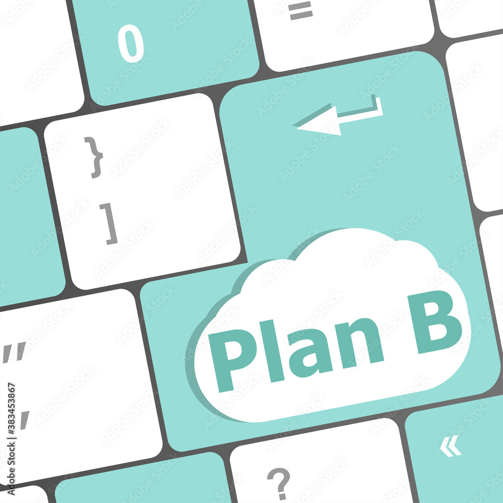 Poster plan b key on computer keyboard - business concept